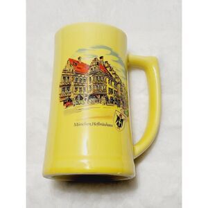 Vintage Yellow Mug München Hofbräuhaus St. Louis Strassenfest 7" Tall